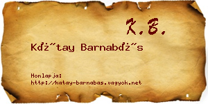 Kátay Barnabás névjegykártya