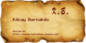 Kátay Barnabás névjegykártya
