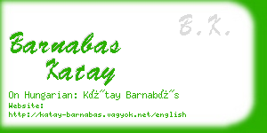 barnabas katay business card